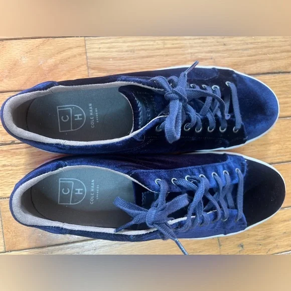Cole Haan Grand Cross Court Sneakers Shoes Women’s 10 Blue Velvet Casual preppy - Picture 8 of 9